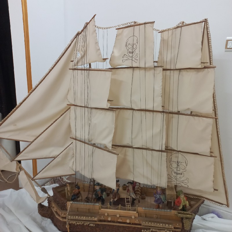 ماکت کشتی چوبی به طول ۱۸۵…و عرض۱۳۵